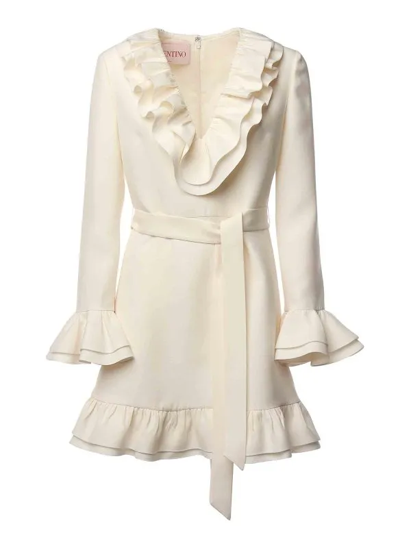 Valentino Garavani Robe Au Genou - Blanc - Blanc | 6B3VAES61CFA03