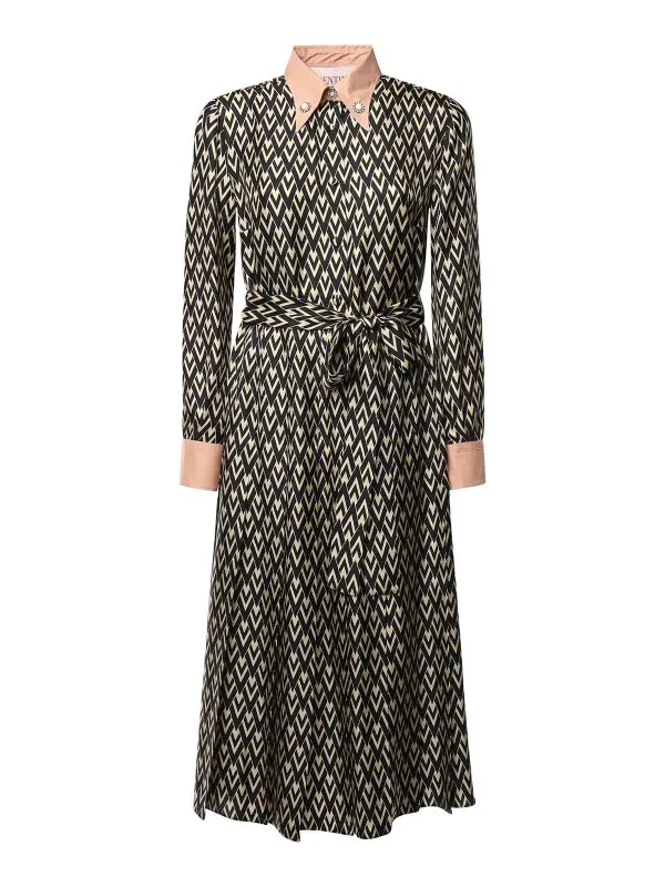 Valentino Garavani Robe Au Genou - Noir - Noir | 6B3VAEY590RR6E