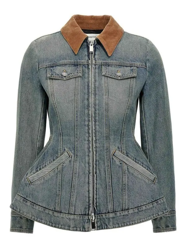 Alexander Mcqueen Veste En Jean - Bleu - Bleu | 813538QMACV4315