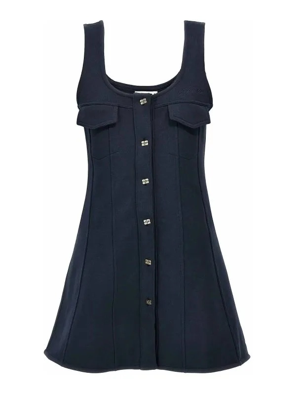 Ganni Robe Courte - Bleu - Bleu - Femme | T4096683 | thebs.com