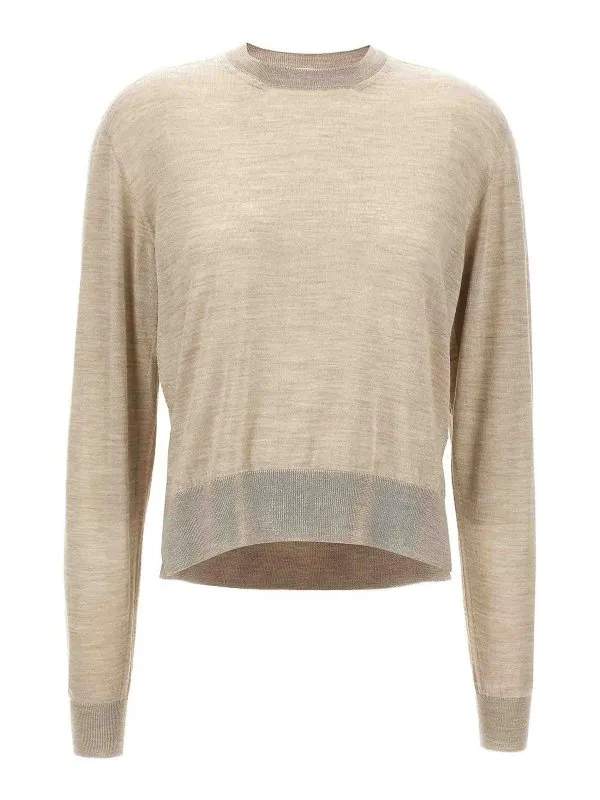 Jil Sander Pull Col Rond - Beige - Beige | J01GP0003J14501039