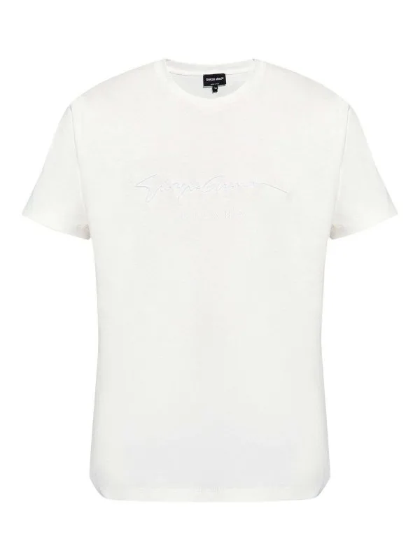 Giorgio Armani T-Shirt - Blanc - Blanc - Homme | 6GSM90SJRQZU0006