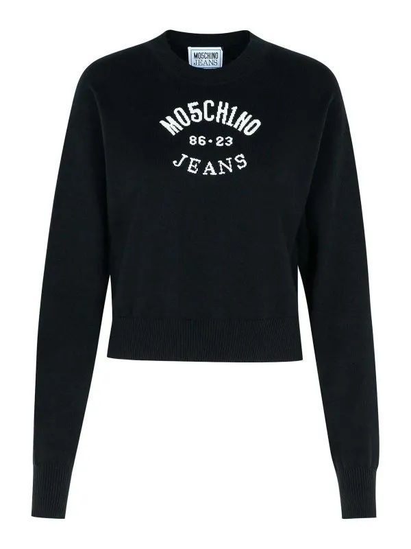 Moschino Jeans Pull Col Rond - Noir - Noir - Femme | 090732011555