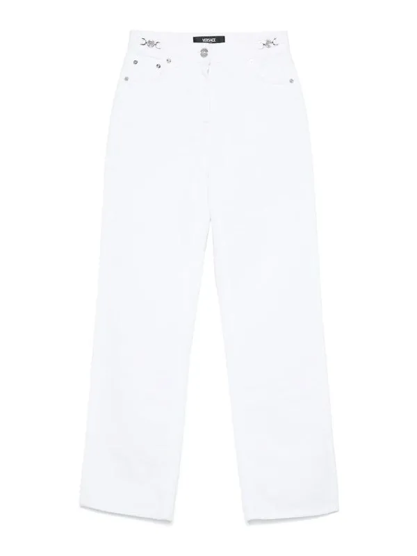 Versace Jean Bootcut - Blanc - Blanc - Femme | 10115191A136511D110
