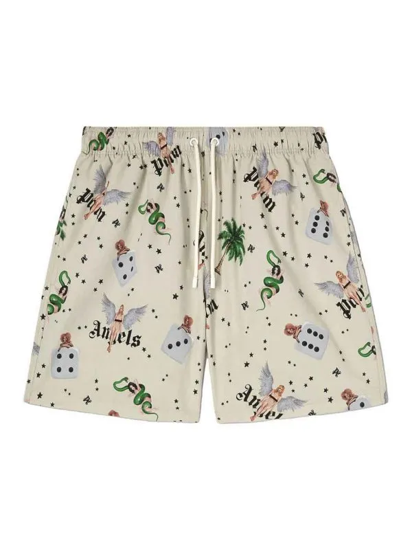 Palm Angels Short De Bain - Beige - Beige | PMFD012S25FAB0050B84