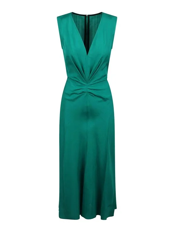 Victoria Beckham Robe Au Genou - Vert | 1125WDR006142APEACOCK