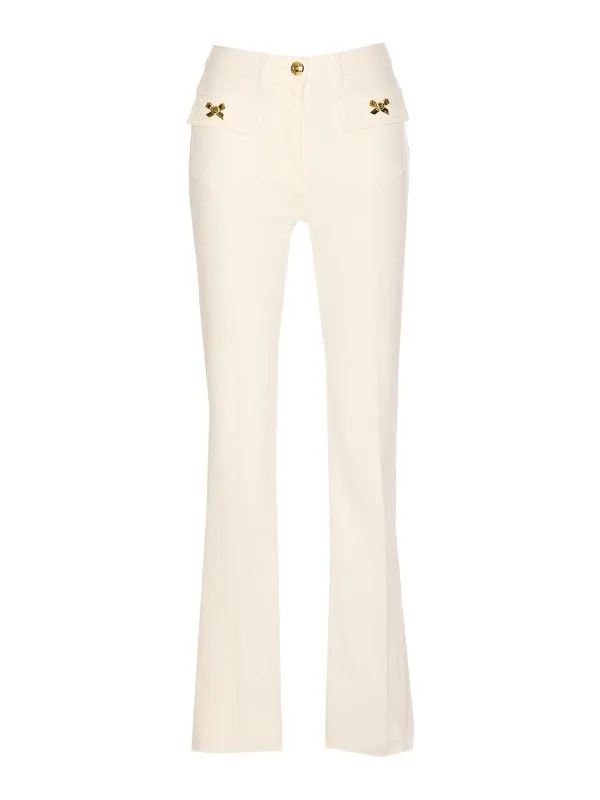 Elisabetta Franchi Jean Bootcut - Blanc - Blanc | PJ93N51E2360