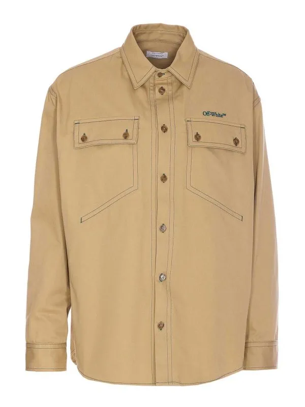 Off-White Veste Casual - Beige - Beige | OMES017S25FAB0016157