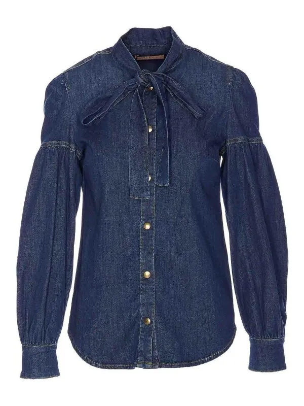 Twinset Chemise - Bleu - Bleu - Femme | 251TP202101611