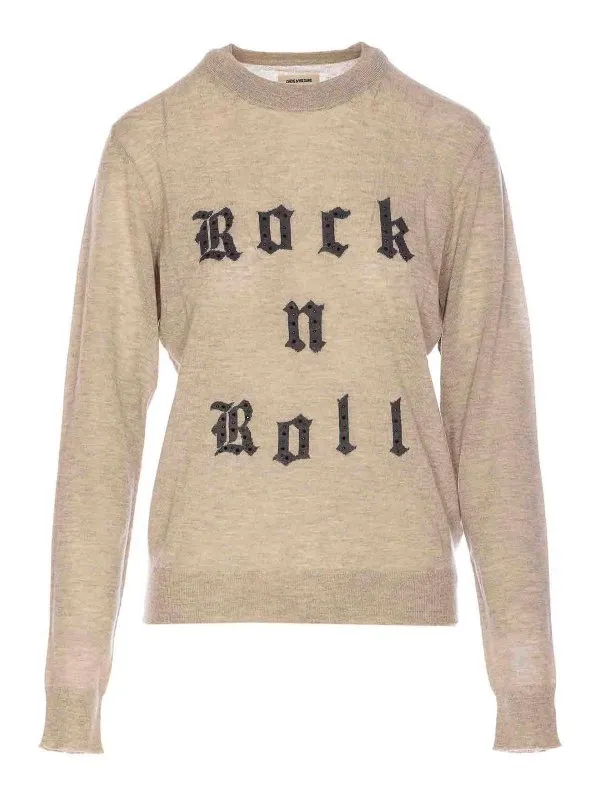 Zadig&Voltaire Pull Col Rond - Beige - Beige - Femme | KWSW0279537