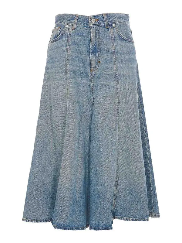 Haikure Jupe Midi - Bleu - Bleu - Femme | HEW08091DF144L0876