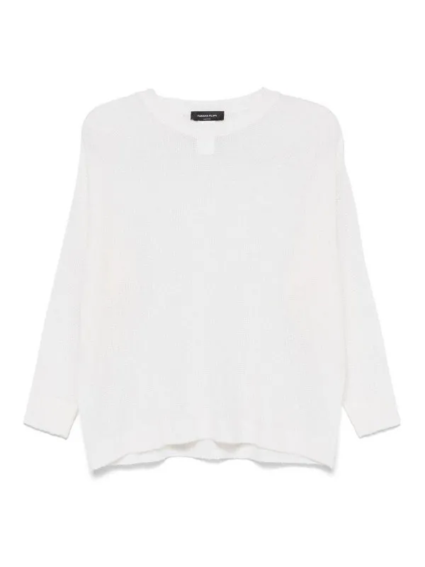 Fabiana Filippi Pull Col Rond - Blanc - Blanc | MAD265F035D73521