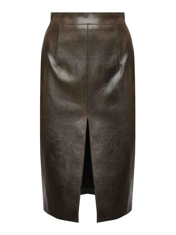 Nineminutes Jupe En Cuir - Marron - Marron | 25FWNGN0009VINTAGE