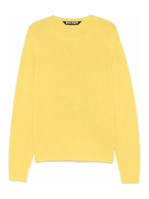 Palm Angels Pull Col Rond - Jaune - Jaune | PMHE027S25KNI0011855