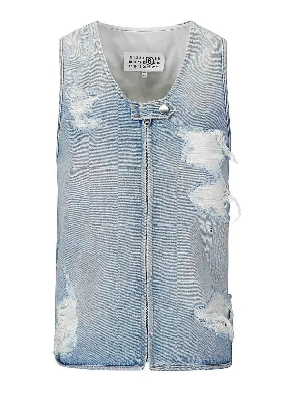 MM6 Maison Margiela Gilet - Délavé - Femme | S62FB0072M30018964