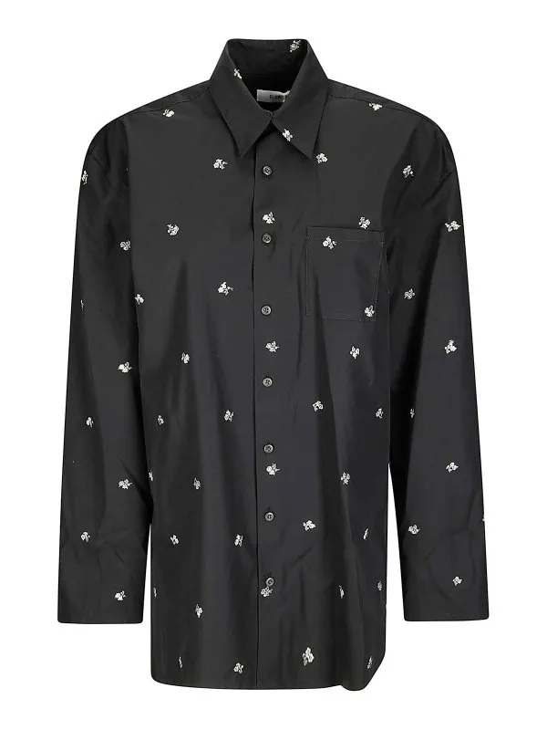 Rier Chemise - Noir - Noir - Femme | SHT26PPCBLACKFLOWERS