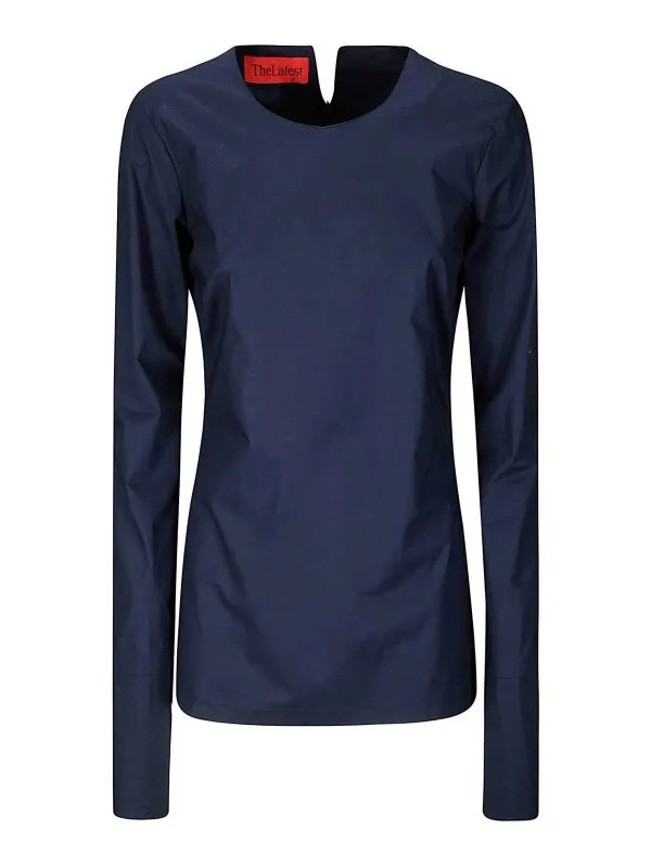 Thelatest Top - Bleu - Bleu - Femme | TLW04000T0195ABTPT0457