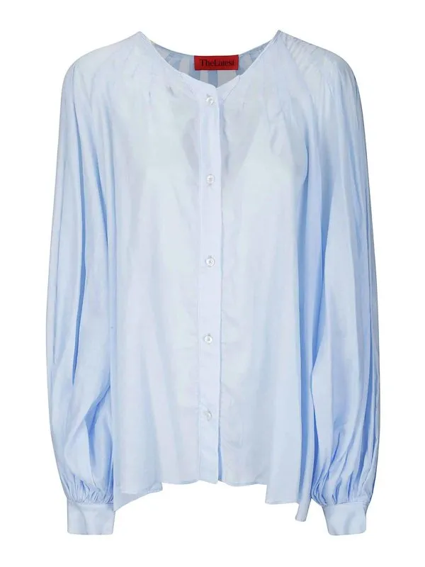 Thelatest Chemise - Bleu Clair - Femme | TLW06003T0172LNTPT0028