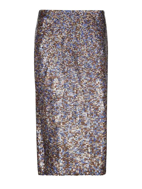 Dries Van Noten Jupe Midi - Bleu - Bleu - Femme | 2420108479325980