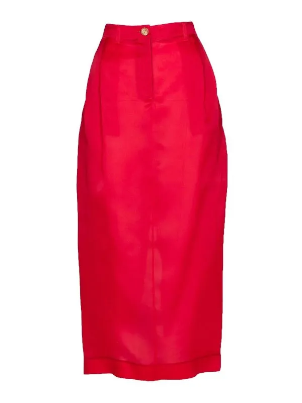 Khaite Jupe Midi - Rouge - Rouge - Femme | 41493002625