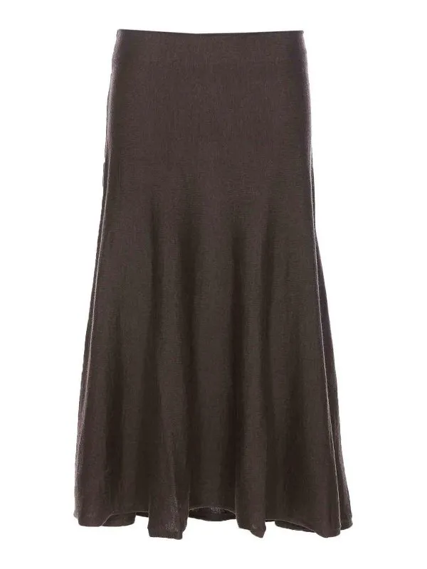 Khaite Jupe Midi - Marron - Marron - Femme | 9656511393