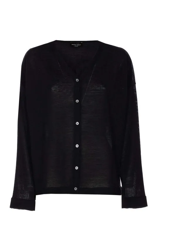 Roberto Collina Cardigan - Noir - Noir - Femme | B03010B0309