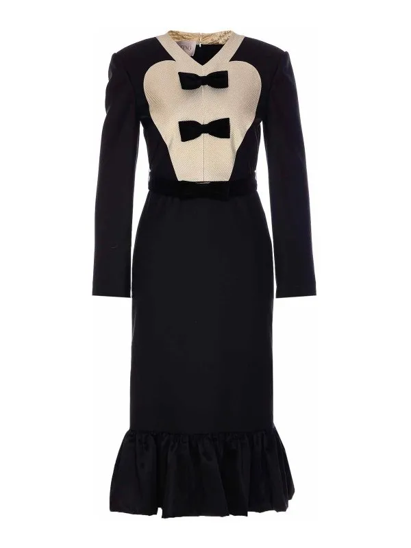 Valentino Garavani Robe Au Genou - Noir - Noir | VADH08VBAUY