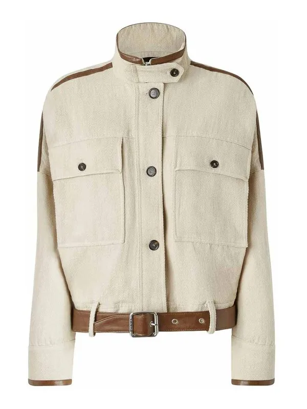 Pinko Veste Casual - Beige - Beige - Femme | 104764A2FXC36
