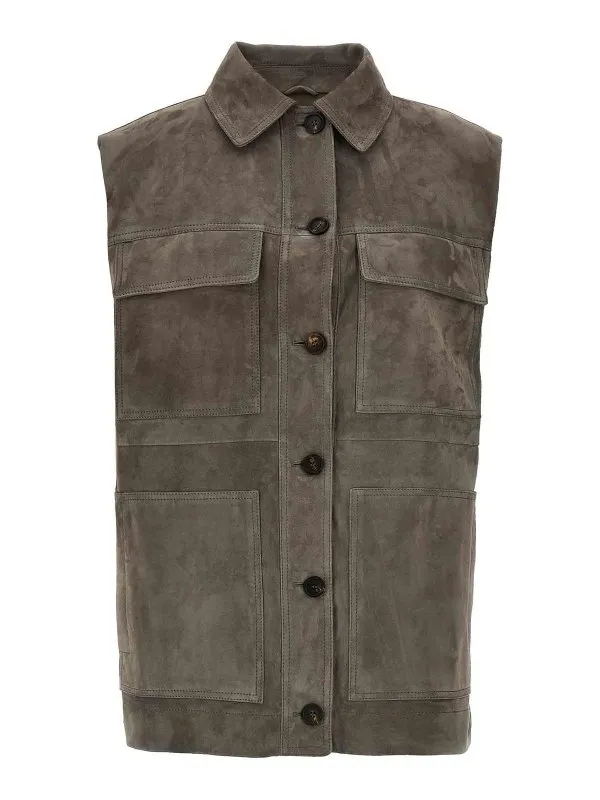 Brunello Cucinelli Gilet - Gris - Gris - Femme | MPCAI7846C8187