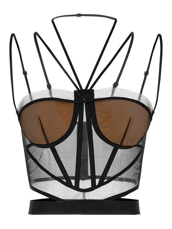 Nensi Dojaka Top - Noir - Noir - Femme | NDSS25TOP093BLACKNUDE