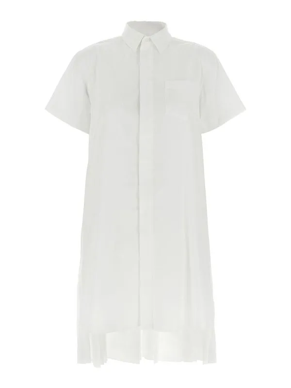 Sacai Robe Au Genou - Blanc - Blanc - Femme | 2507761151