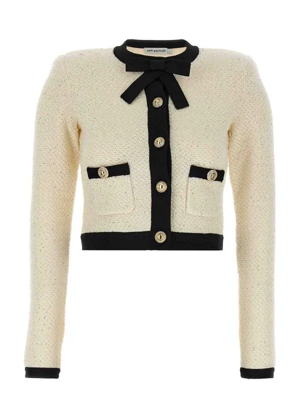Self Portrait Cardigan - Blanc - Blanc - Femme | SS25019CCCREAM
