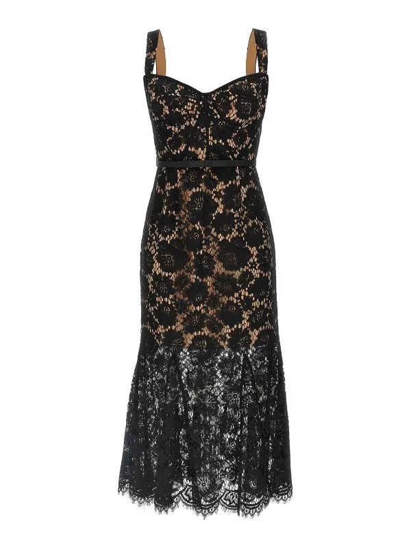 Self Portrait Maxi Robe - Noir - Noir - Femme | SS25046MABBLACK