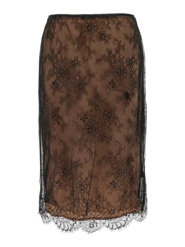 Self Portrait Jupe Midi - Noir - Noir - Femme | SS25172MSKBBLACK