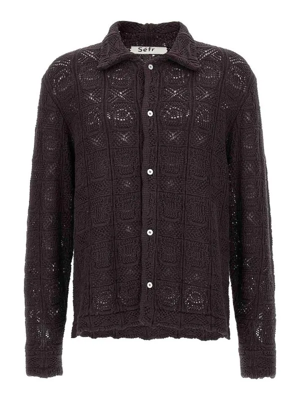 Seafarer Blouse - Marron - Marron | MSS25MYLESHEAHEAVYROASTKNIT