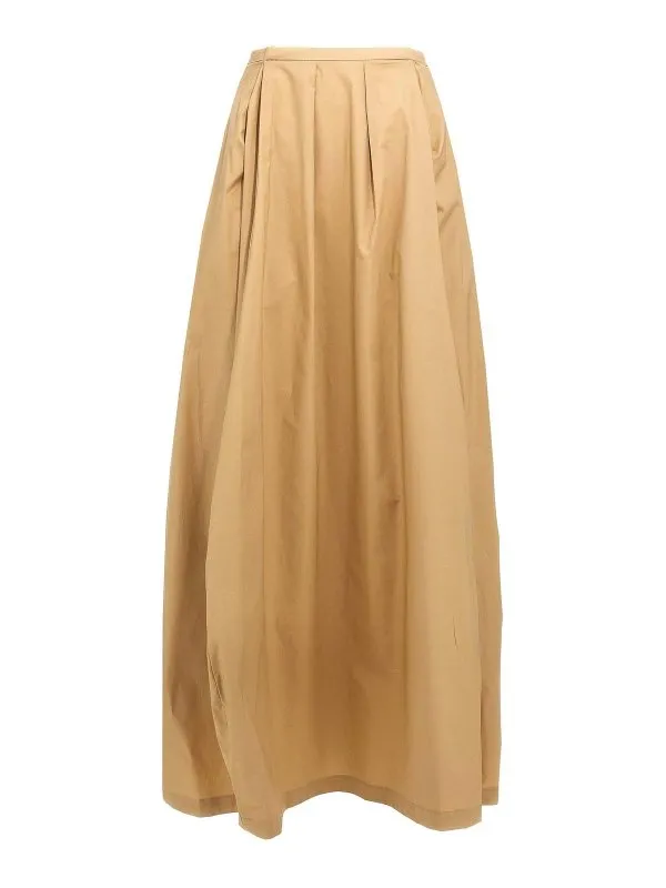 Thelatest Jupe Midi - Beige - Beige | TLW09000T0195ABTPT0170