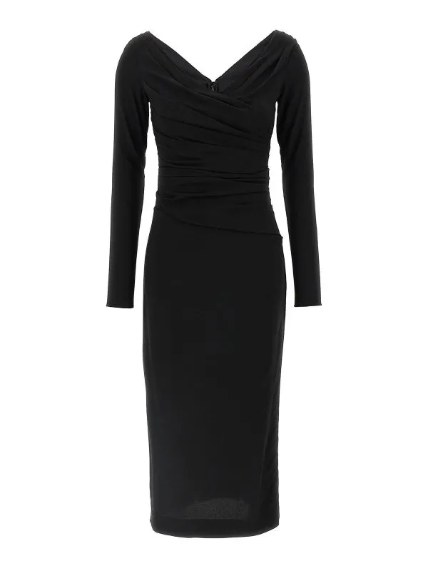 Dolce & Gabbana Robe Au Genou - Noir - Noir | F6TMWTFURGGN0000