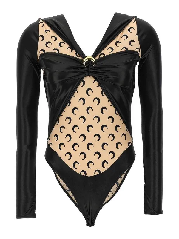 Marine Serre Top - Noir - Noir - Femme | WTO392BK99 | thebs.com