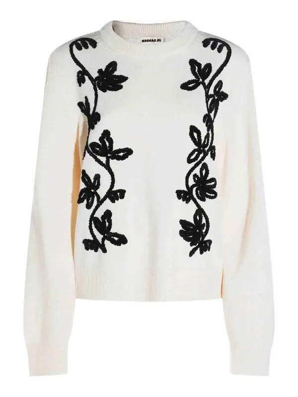 Jil Sander Pull Col Rond - Noir - Blanc | J02GP0220J14802107