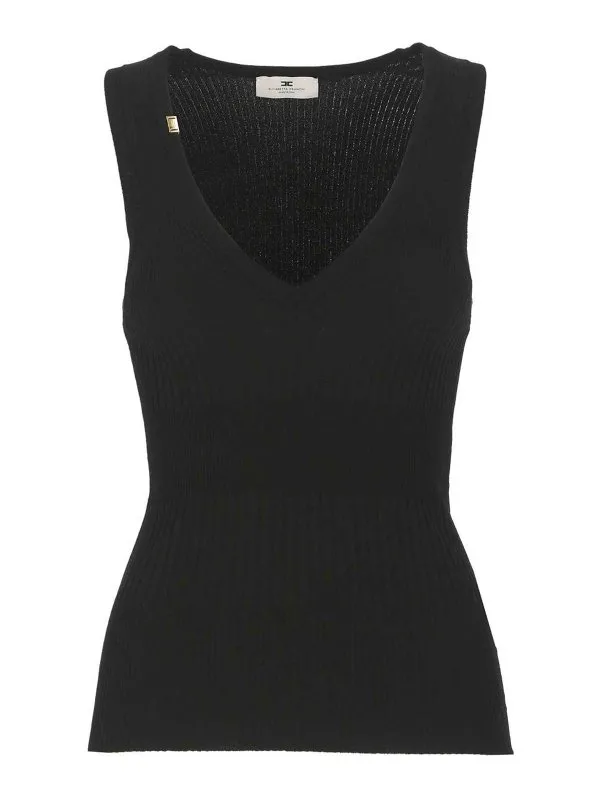 Elisabetta Franchi Top - Noir - Noir - Femme | TK35T51E2110