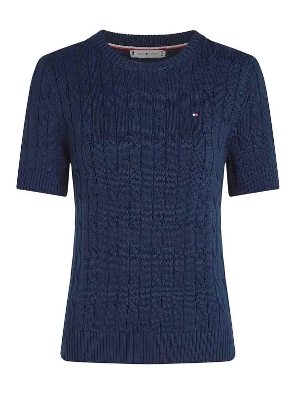 Tommy Hilfiger Pull Col Bateau - Bleu Foncé | WW0WW38744C1G