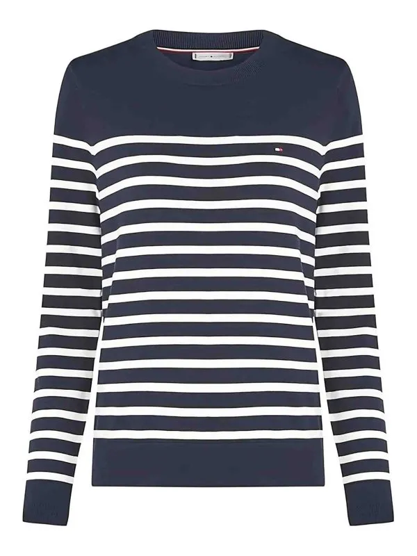 Tommy Hilfiger Pull Col Rond - Bleu Foncé - Femme | WW0WW44984C1G