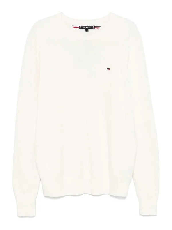Tommy Hilfiger Pull Col Rond - Blanc - Blanc | MW0MW36347Z00
