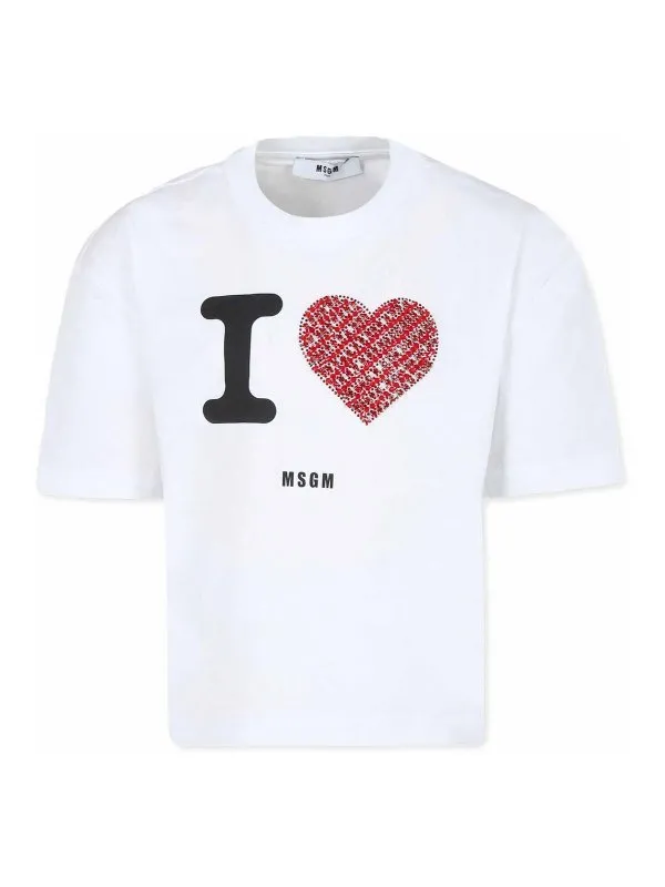 M.S.G.M. Kids T-Shirt - Blanc - Blanc - Fille | F4MSJGTH143001