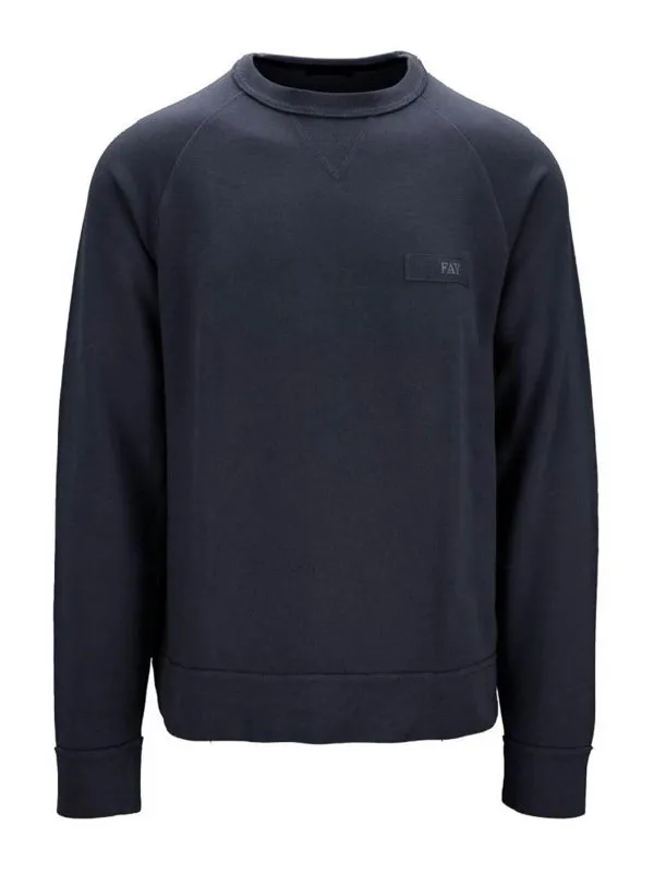 Fay Pull Col Rond - Bleu - Bleu - Homme | NJMB548142T