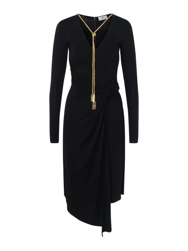 Elisabetta Franchi Robe Au Genou - Noir - Noir | AB69746E2V540