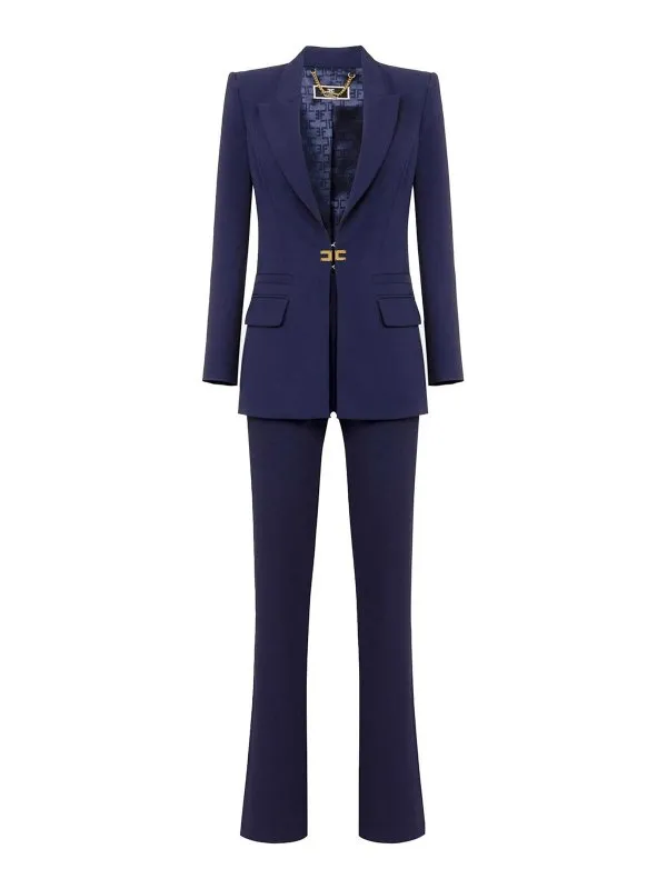 Elisabetta Franchi Robe Au Genou - Bleu - Bleu - Femme | TP00146E2