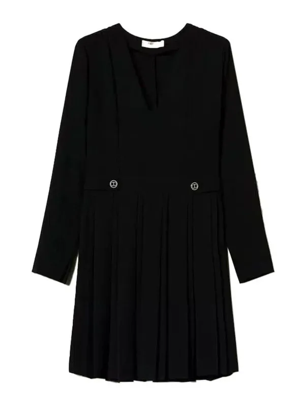 Twinset Robe Au Genou - Noir - Noir - Femme | 242TT2171