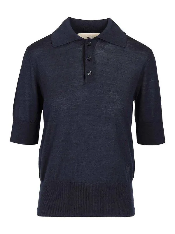 Ami Paris Polo - Bleu - Bleu - Femme | FPL166KN00664011