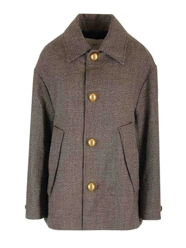Ami Paris Manteau Court - Marron - Marron | FCO214WV00562004